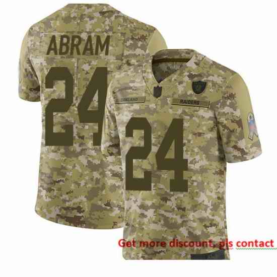 Raiders 24 Johnathan Abram Camo Men Stitched Football Limited 2018 Salute To Service Jersey